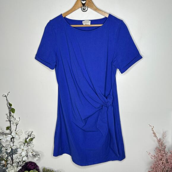 SEZANE Pippa Short Dress Electric Blue Organic Cotton Sz XXL $150 {T38} - Picture 2 of 5